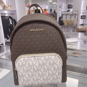 MK Erin MD Backpack PVC Leather Vanilla Brown